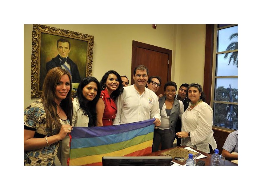 Diane Rodriguez Activista GLBT y Presidente Rafael Correa