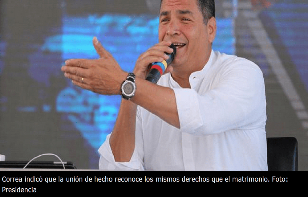 Rafael Correa Los colectivos GLBTI tienen todo el derecho constitucional de registrar su unión de hecho-SiluetaX-DianeRodriguez