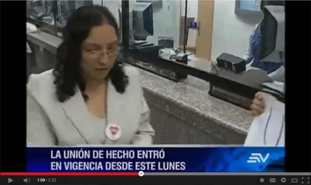 Unión de Hecho Trans-lesbica homosexual registrada en Quito