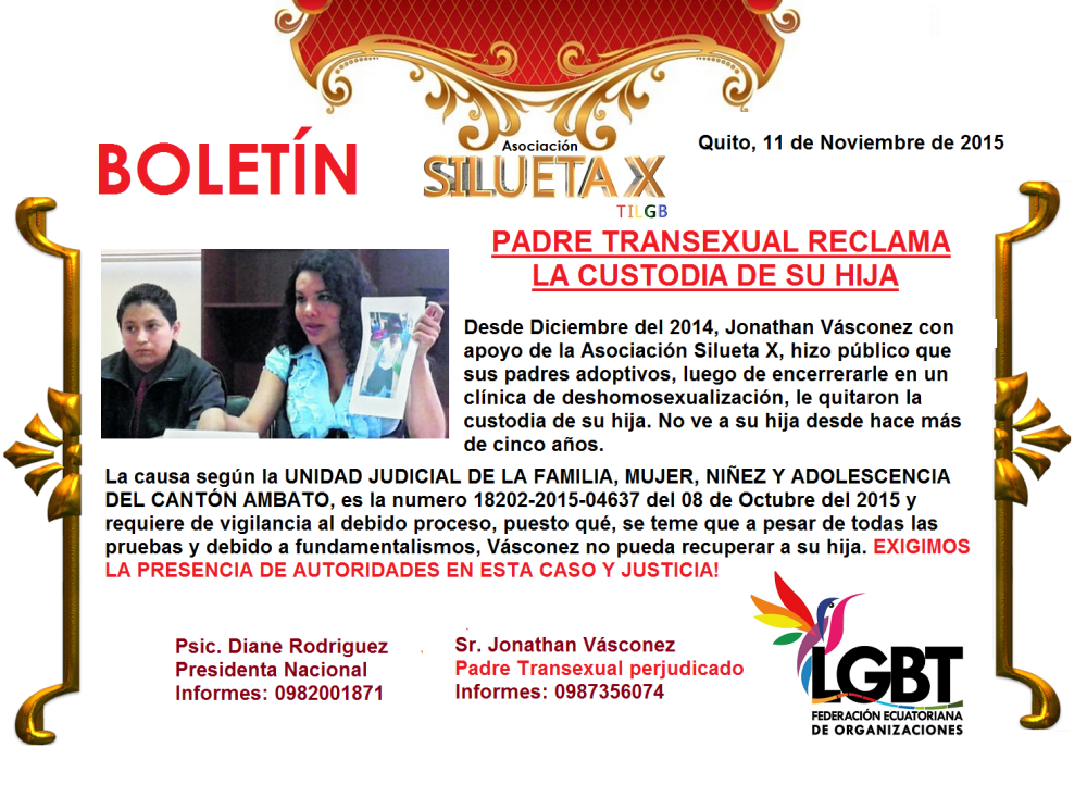 Padre transexual lucha por la custodia de su hija - Exigimos justicia - Asociación Silueta X