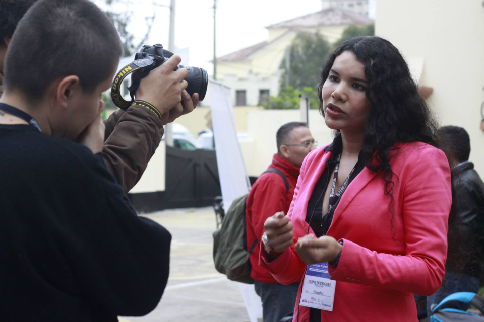 Diane Rodríguez en el 1er encuentro de lideres politicos LGBT