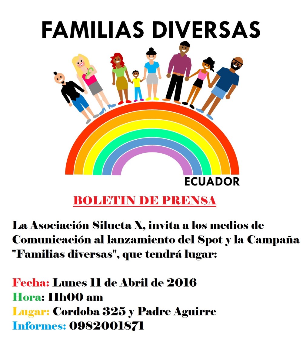 Boletin de Prensa campaña Familias Diversas Ecuador